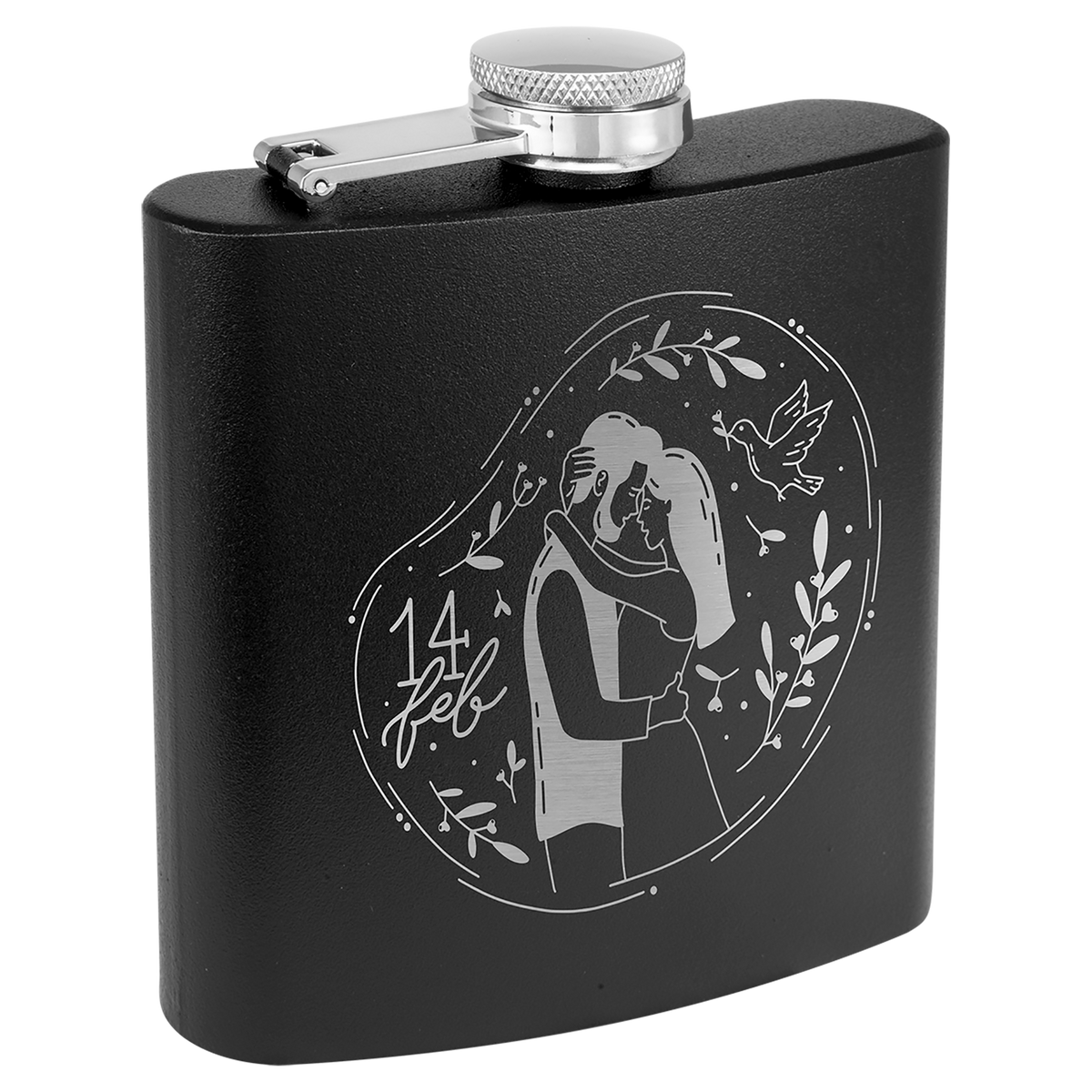 Custom Engraved Hip Flask — 6oz Stainless