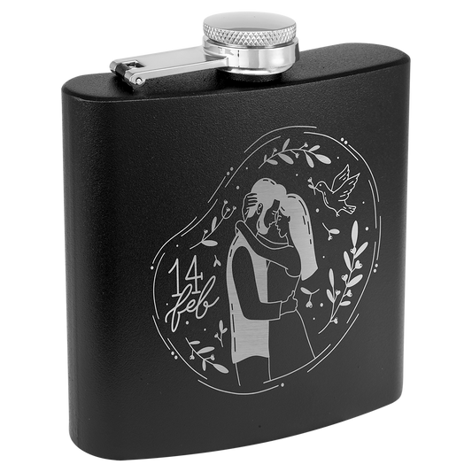 Custom Engraved Hip Flask — 6oz Stainless