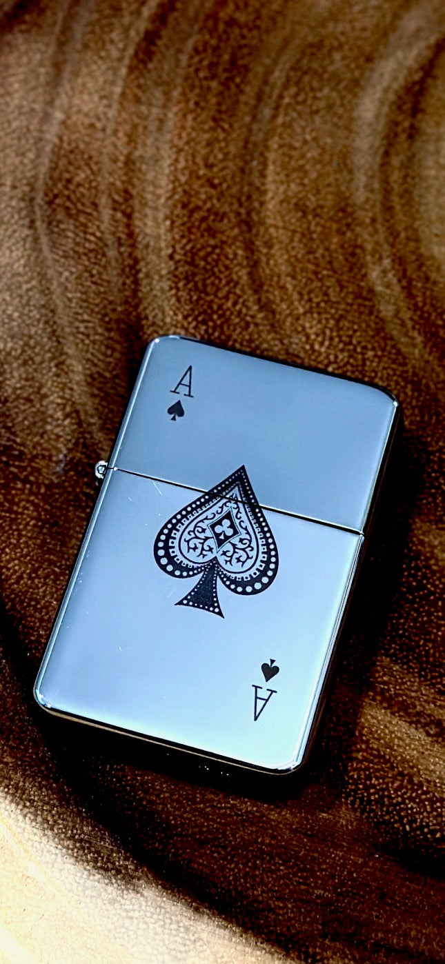 Ace of Spades Engraved Lighter