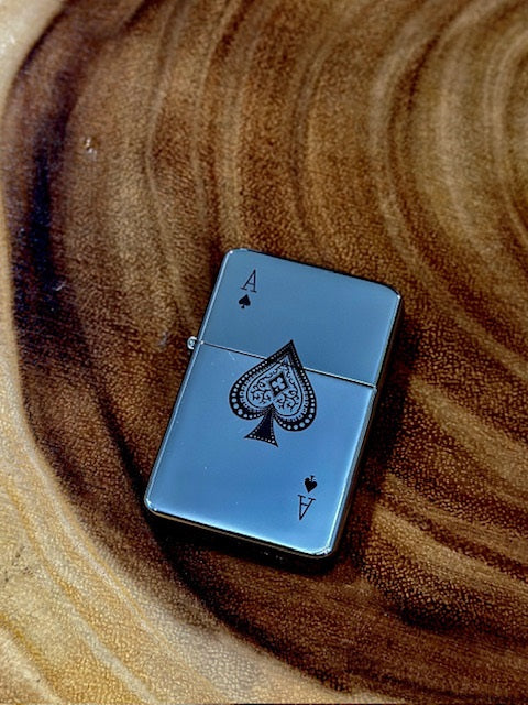 Ace of Spades Engraved Lighter